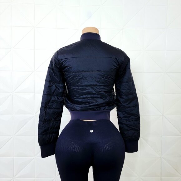 Lululemon Women's Midnight Navy Non-Stop Zip-Up Reversible Bomber Jacket Size 4 - Picture 5 of 8